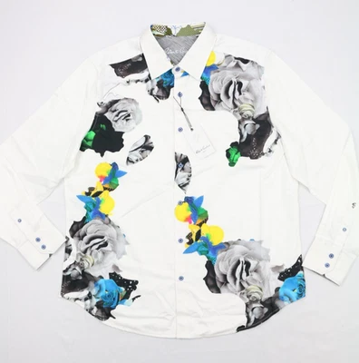 Robert Graham Rare Shirt 2XL Embroidered Art Floral Delmore $348 Colorful Flip - Image 1 of 4