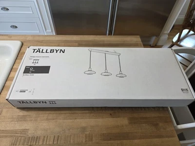 Lámpara colgante retirada IKEA TALLBYN de vidrio opalino 3 niquelada nueva en caja Foto 1 de 4