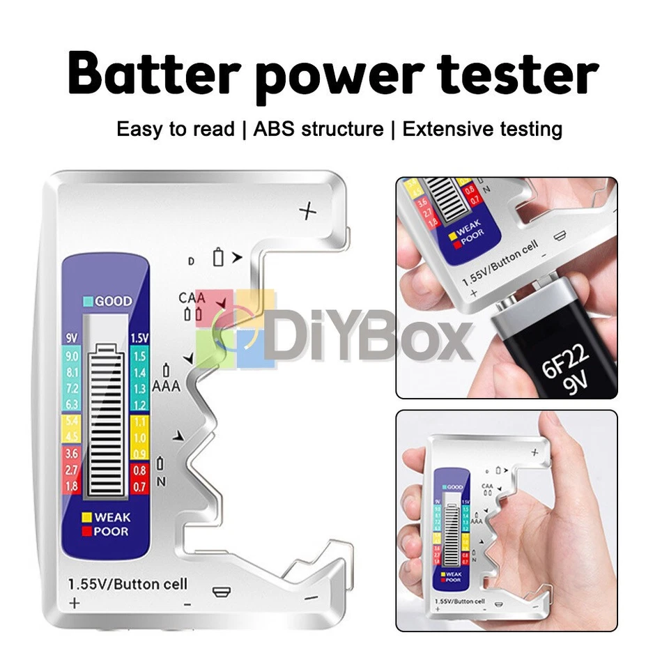 Universal Digital Battery Volt Tester Checker for Button Cell AA/AAA/C/D/9V/1.5V - Image 1 of 4