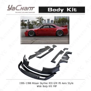 FRP BUMPER LIP For 95-98 Nissan Skyline R33 GTR RB PD Aero Style Wide Body Kit - Bild 1 von 24