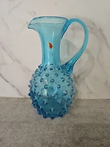 Vintage Italien blau Nagel Glas Krug 7 3/4" - Bild 1 von 16