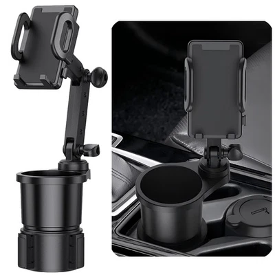 360° Universal Cup Holder Car Mount Cradle for Cell Phone Drink Organizer Holder - Image 1 of 4