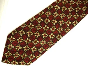 Robert Talbott Studio Mens Necktie Tie Red Beige Medallion Geometric 59" Career - Picture 1 of 4