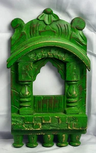 Arte de pared de madera Jharokha | Marco de decoración tradicional indio hecho a mano - Imagen 1 de 8