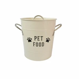 Isabelle Rose Pet Food Eimer beige Landhaus Shabby Futterdose Futterbox Metall N - Bild 1 von 2