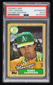 Tony LaRussa Signed 1987 Topps Card #68 (PSA) Oakland Athletics A's Manager - Bild 1 von 2