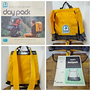 Vintage Go Pack Yellow & Black Daypack Backpack, 15"Wx14"H, Sears, NOS, No Box - Picture 1 of 6