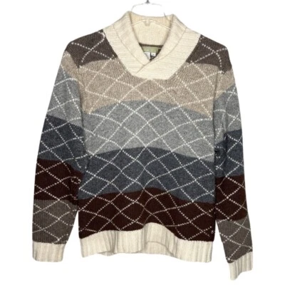 Suéter Territory Ahead Para Hombre Mediano Marrón Gris Lana de Cordero Cachemira Neutro Preppy Foto 1 de 4
