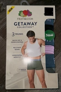 Fruit of the Loom Getaway 3-Pair Mens Trunks Underwear Polyester Blend ~ 3XL - Picture 1 of 3