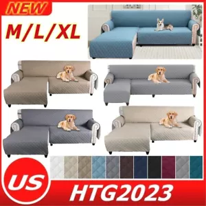 Wasserdichte L-Form Sofa Slipper Sektional abnehmbare Abdeckung Haustier Couch Schutz - Bild 1 von 104