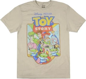 Disney Pixar Toy Story Hombres Grupo de Personajes Woody Jessie Camisa Beige Nueva S-2XL - Imagen 1 de 6