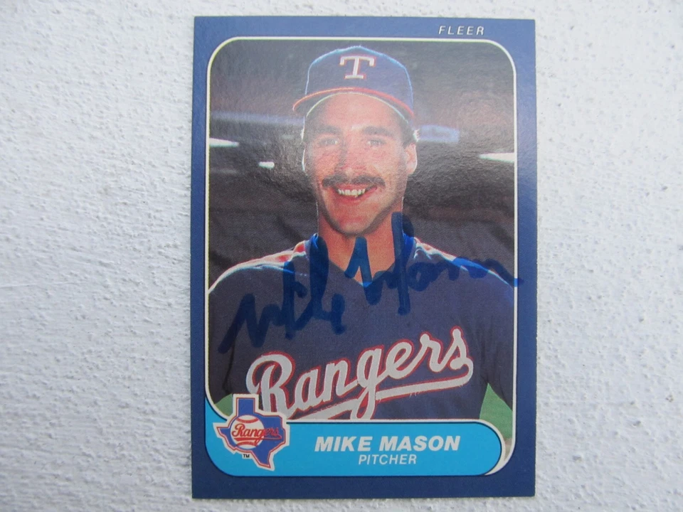 Rangers Mike Mason Signed Autographed 1986 Fleer Mint - Image 1 of 1