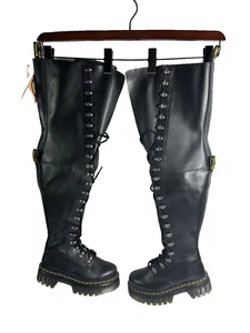 Dr. Martens Audrick 22 Ojos Extremo Encaje Hasta la Rodilla Plataforma Fotos Negro Mujer Talla 6 - Imagen 1 de 12