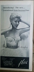 1956 womens Flexees Figurama strapless front fastened bra vintage fashion ad - Picture 1 of 1