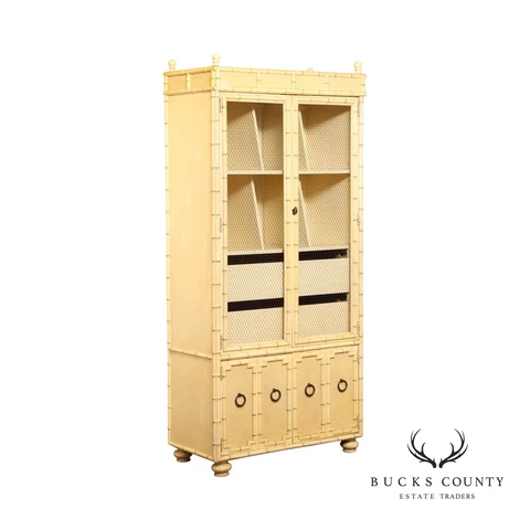 Drexel 'Kensington' Hollywood Regency Faux Bamboo Cabinet Cover