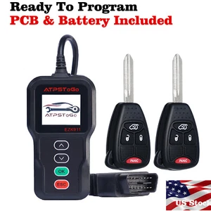 2 New Replacement Remote Key Fob And Tool For 2007-2016 Jeep Compass Patriot - Picture 1 of 6
