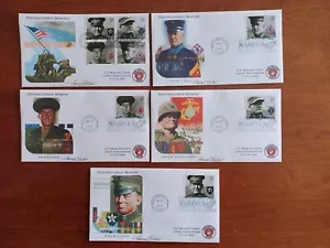 RARE AUTOGRAPHED by DESIGNER US FDC #3961-3964 Fleetwood Distinguished Marines - Picture 1 of 6