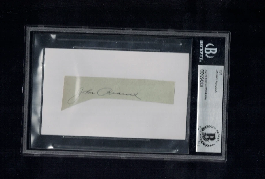 Johnny Peacock Boston Red Sox Athletics 1937-45 Signed Cut Beckett BXG - Image 1 of 1