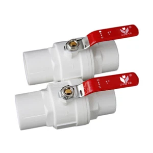 PVC Ball Valve Solvent Weld For 20/25/32/40/50/63/75/90/110/125mm Water Pipe - Picture 1 of 6