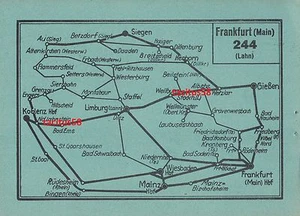 Vecchio orario ferrovie tedesche del Reich Francoforte sul Meno 244 Lahn Gessen Magonza Coblenza - Foto 1 di 1