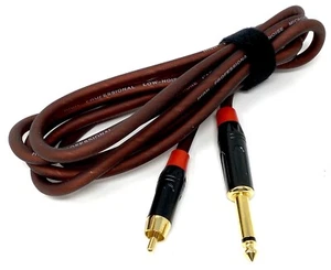 INKgrafiX® AVA -CORD- PROFI Low Noise Clipcord CINCH Silikon - rot braun - - Picture 1 of 2