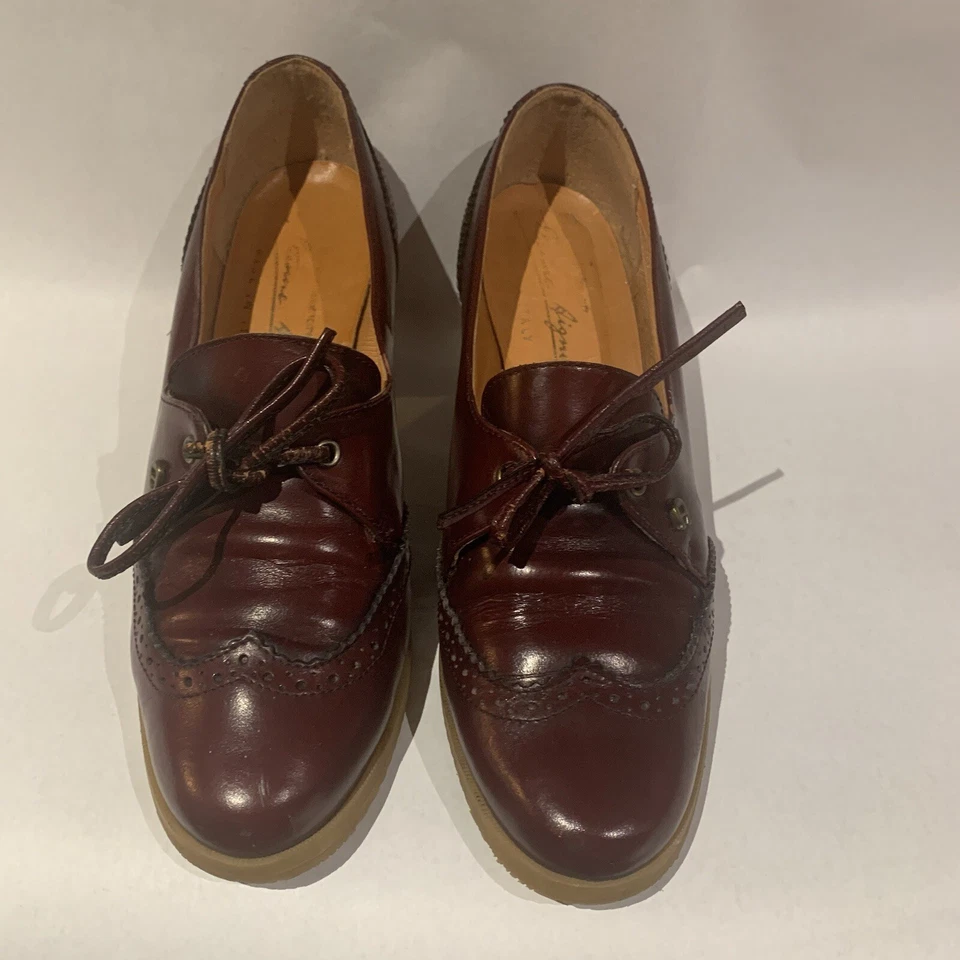 Oxford de cuero vintage años 70 80 Etienne Aigner sangre de buey - stock muerto  Foto 1 de 4