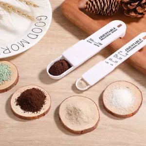 2pcs Plastic Adjustable Measuring Spoon 18 Teaspoon To 1 Tablespoon Easy Use ML - Picture 1 of 7