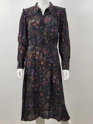 Vestido Midi Antik Batik Alina Preto Floral Tamanho Pequeno  - Imagem 1 de 4