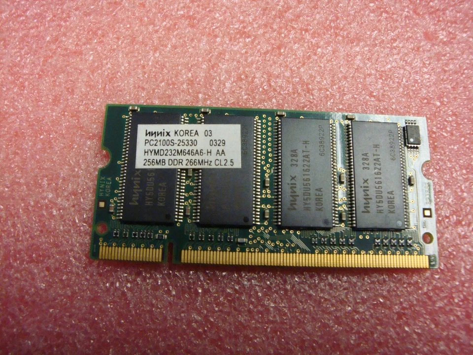 Vintage Hynix 256MB DDR 266MHz SODIMM PC2100S-25330 RAM HYMD232M646A6-H - Image 1 of 1