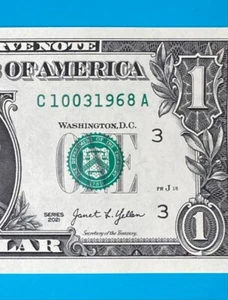 October 3, 1968 / 10 March 1968 : C 10031968 A BIRTHDAY Note $1 One Dollar Bill - Picture 1 of 3