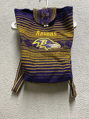 NFL Baltimore Ravens Football Handmade Washable Backpack Logo Blue Yellow Cover