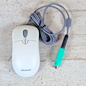 Microsoft Basic Optical Mouse X800898-129 3-Button w Scroll Wheel USB PS/2 White - Picture 1 of 7
