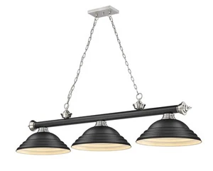 Z-Lite 2306-3-SMB Cordon 3 Light 16"W Billiard Chandelier - Matte Black / - Picture 1 of 12
