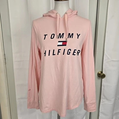 Tommy Hilfiger Sport легкий розовый толстовка с капюшоном трансформируемый рукав размер M - Изображение 1 из 4