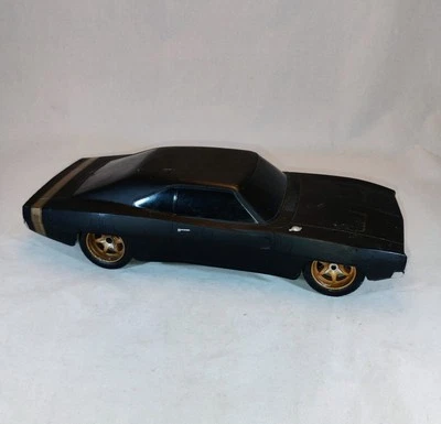 For Parts Or Repair Fast and Furious RC 1968 Dodge Charger R/T 1 :12 Black Model - Image 1 of 4