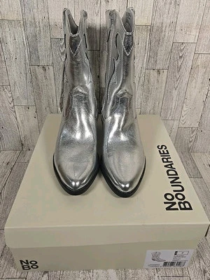 Botas de caubói No Boundaries tamanho 7 prata curta espuma de memória ocidental NOVO - Imagem 1 de 4