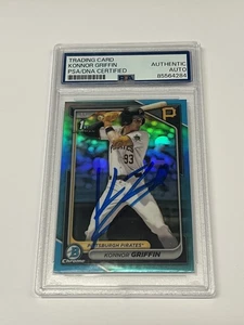 2024 Bowman Draft Chrome Konnor Griffin Sky Blue Refractor Auto 1st #BDC-22 PSA - Picture 1 of 2