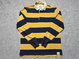Vintage Lands End Rugby Trikot Herren Medium gestreift gelb blau Poloshirt - Bild 1 von 8