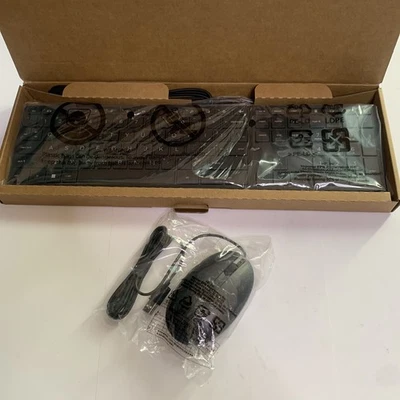 HP Halley USB Wired Keyboard + Mouse Combo HSA-P010K NEW - Image 1 of 4