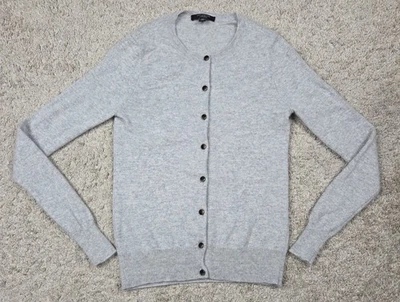 Cárdigan suéter Ann Taylor 100 % cachemir para mujer XS manga larga gris Foto 1 de 4