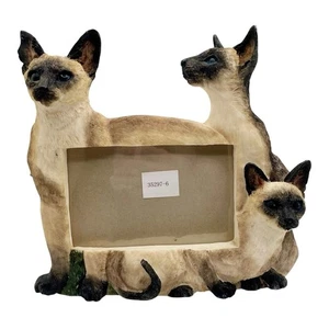 E&S Pets Siamkatze Robbe Punkt Trio Harz Bilderrahmen hält 4x6 Foto - Bild 1 von 10