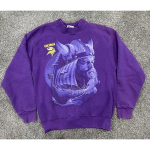 VTG Minnesota Vikings Purple Crewneck Pullover Mens Medium - Picture 1 of 18