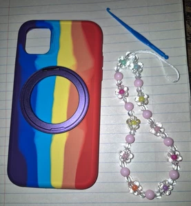 Anxing Shockproof Protection Case For iPhone 11 6.1 Rainbow Purple Magnetic Ring - Picture 1 of 3