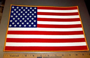 Gestickter Aufnäher Full Back Size USA Flagge Bügelbild, 8 x 11,5 Zoll! wunderschön!!! - Bild 1 von 2