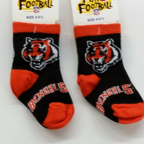 NFL Children Socks (Size: 4-5 1/2) Cincinnati Bengals #2-2 (2 Pair) Cover