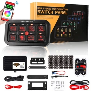Panel de interruptor de luz AUXBEAM RGB 8 velocidades AR-800 palanca auxiliar pulsada momentánea - Imagen 1 de 12