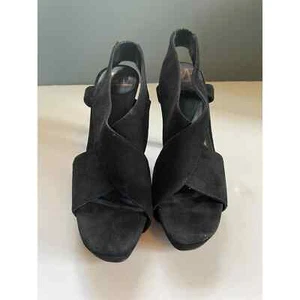 Diana Von Furstenberg Black Suede Strappy Heel Sandals Women's Size US 7.5 - Picture 1 of 3