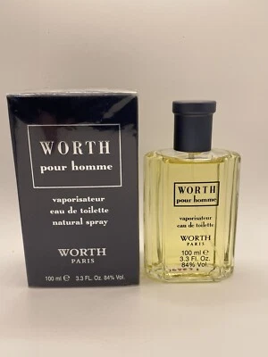 Туалетная вода-спрей WORTH Pour Homme 3,3 унции/100 мл для мужчин снятая с производства - НОВАЯ ЗАПЕЧАТАННАЯ винт. - Изображение 1 из 4