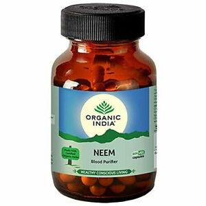 ORGANIC INDIA Neem Capsules - Blood Purifier 60 Capsule -|| FREE SHIPPING |!