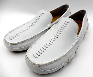 J. FERRAR WHITE LEATHER MOCASSIN SLIP-ON LOAFERS ~ US MEN'S SIZE 11 - Picture 1 of 12